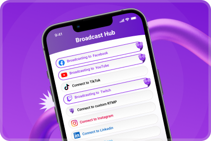 FeelThere mobile app interface for multistreaming